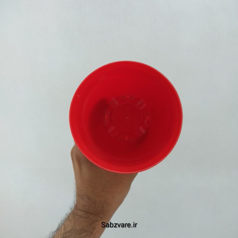 گلدان پلاستیکی قرمز سایز 11