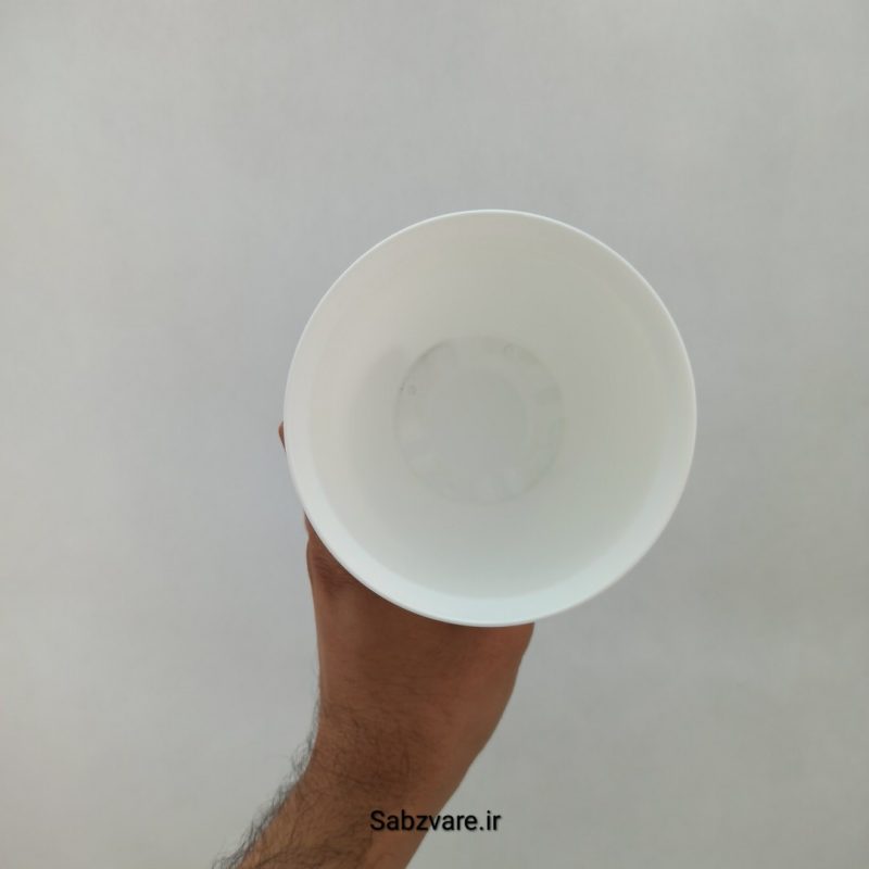 گلدان پلاستیکی سفید سایز 11