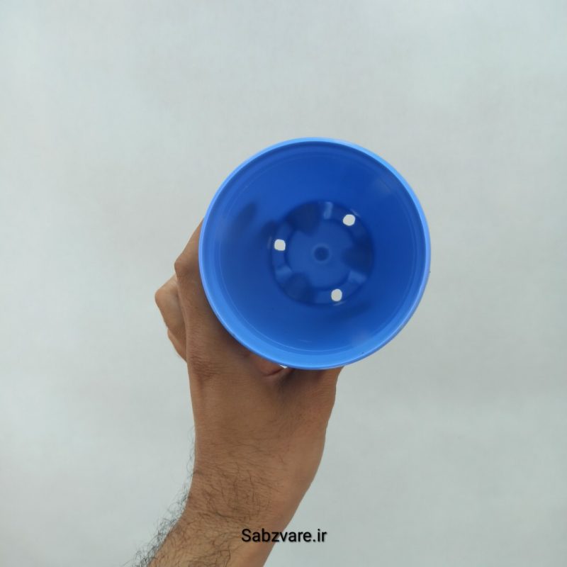 گلدان پلاستیکی آبی سایز 9