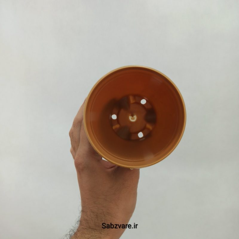 گلدان پلاستیکی قهوه ای روشن سایز 9