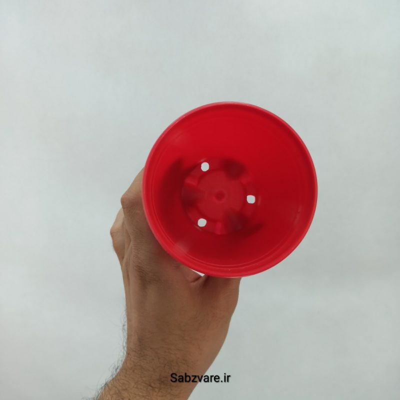 گلدان پلاستیکی قرمز سایز 9