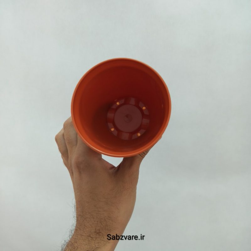 گلدان پلاستیکی نارنجی سایز 9