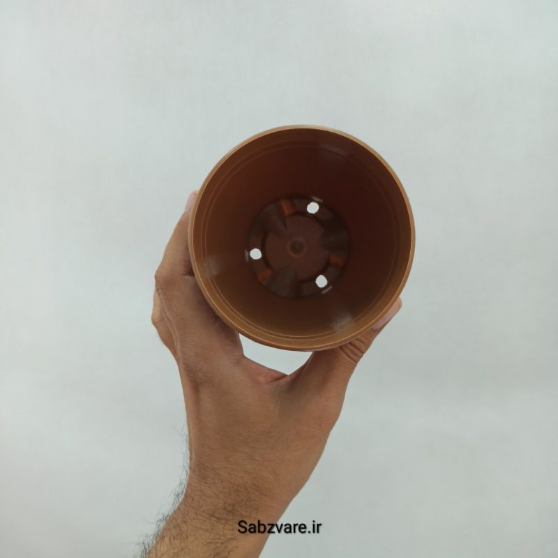 گلدان پلاستیکی قهوه ای سایز 9